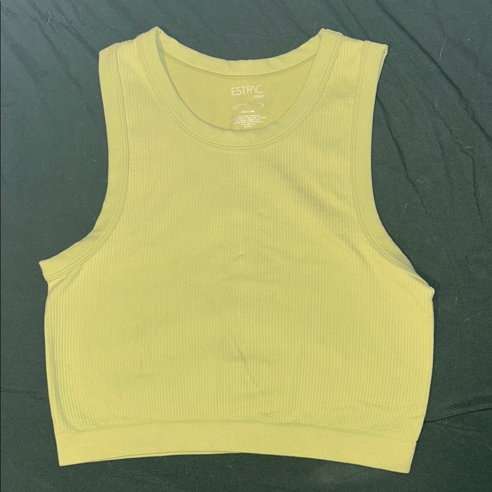 PacSun Bright Green Ribbed Tank Top